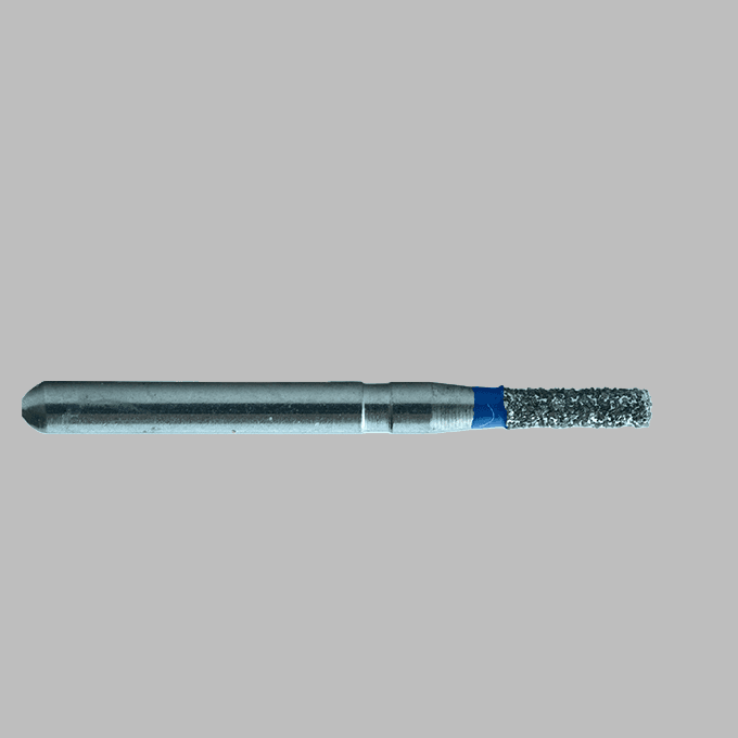 Cylindrical Bur – Flat End (Blue Ring – Medium Grit).png
